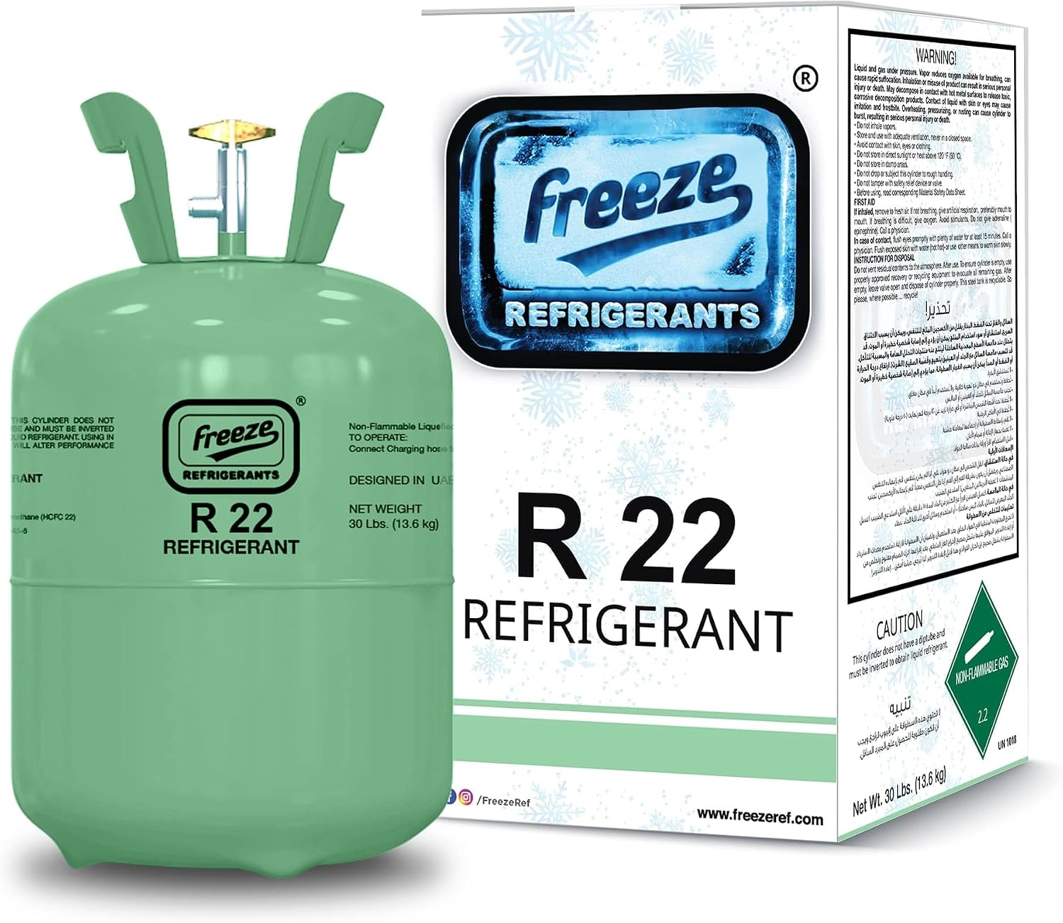 Freeze R-22 Refrigerant Gas